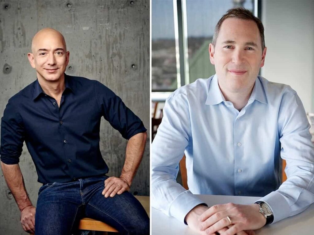 Jeff Bezos and Andy Jassy