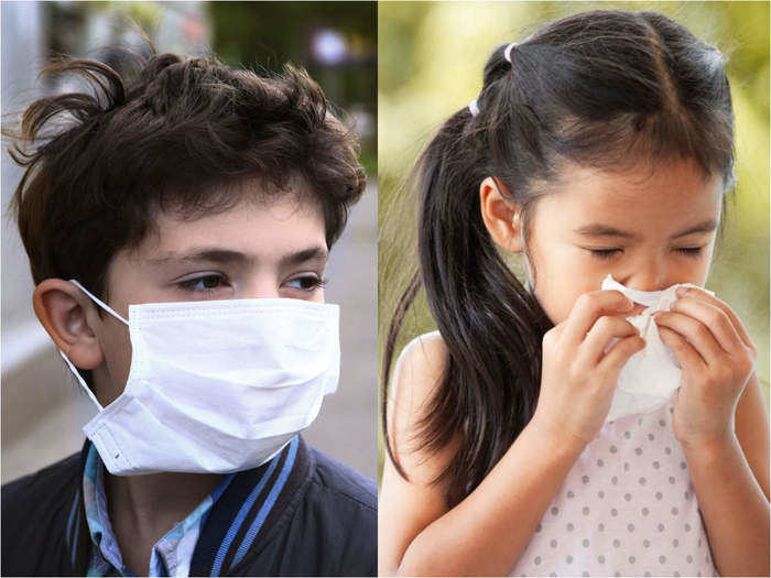 Kids wearing mask