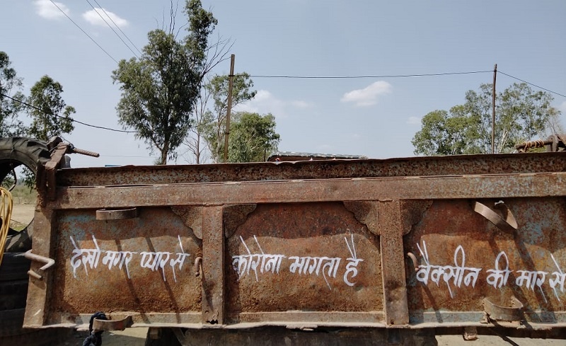 Corona Shayari on Truck